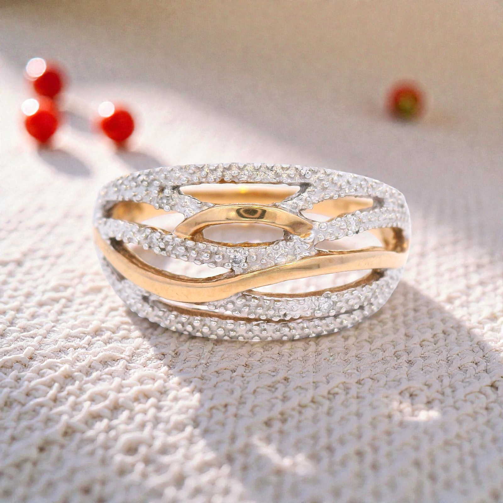 Diamond Dress Ring in Yellow Gold