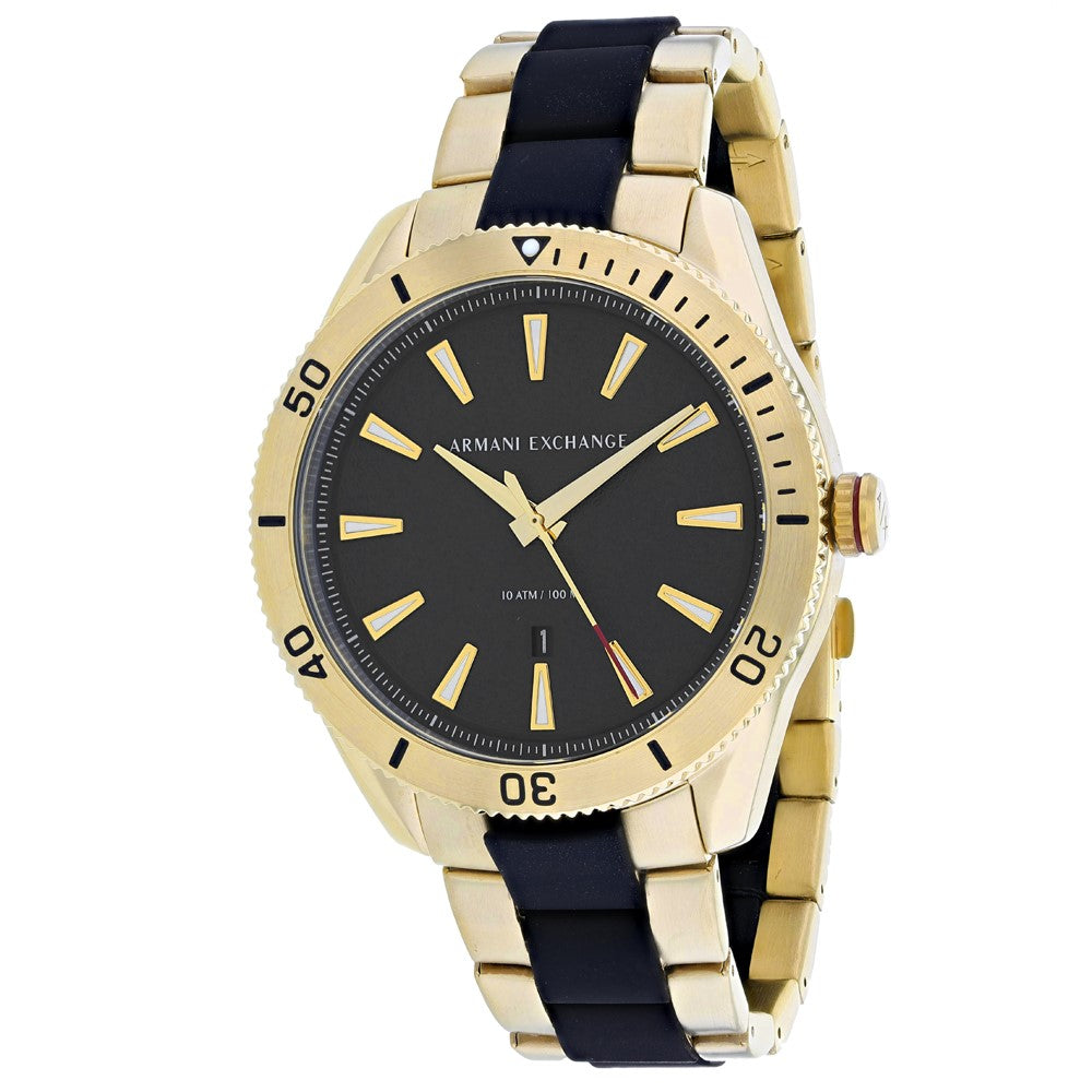 Armani Exchange Three-Hand Date Two-Tone Stainless Steel Watch