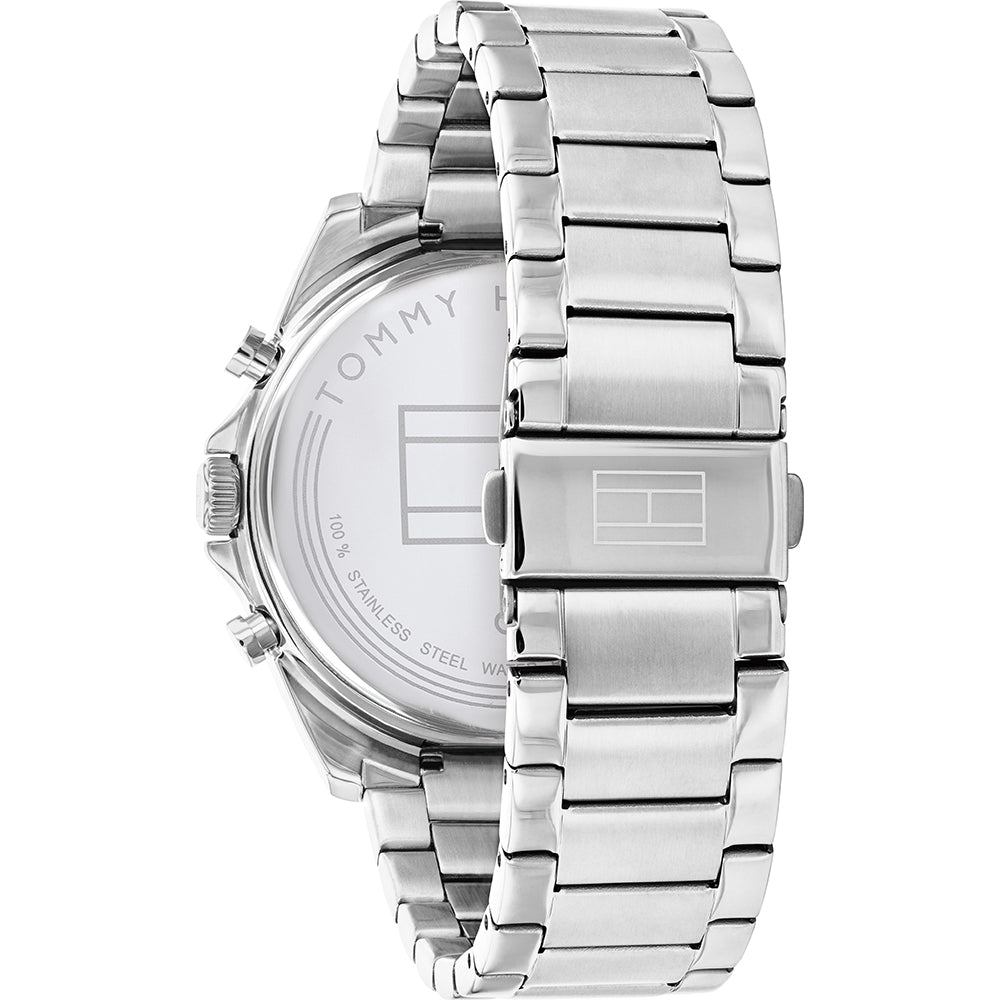 Tommy Hilfiger 'Baker" Cellection Mens Chrome Watch with Blue Dial