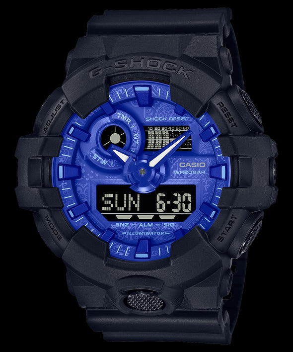 G-Shock Mens GA100BP-1A Blue Paisley Watch
