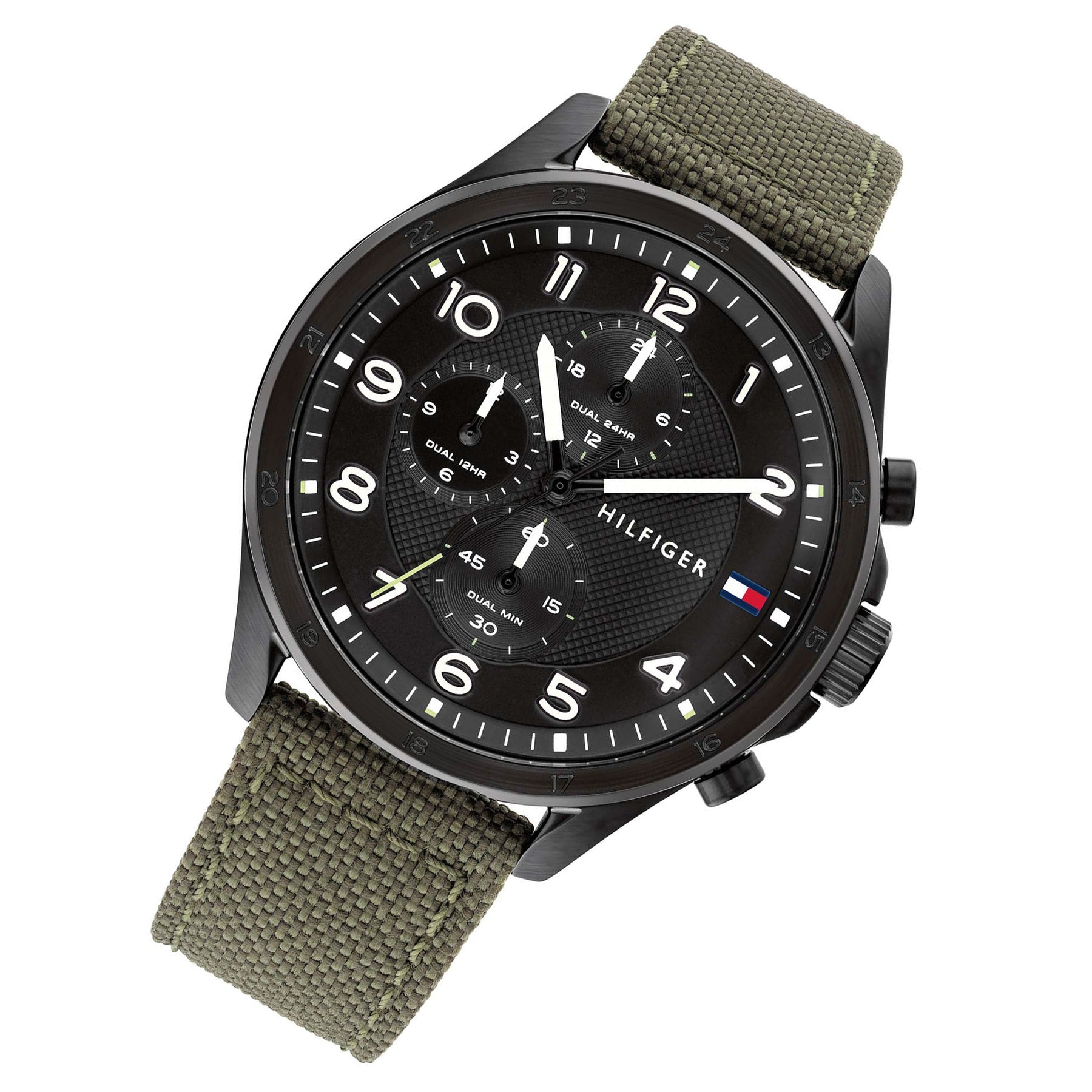Tommy Hilfiger "Axel" Collection Green Nylon Black Dial Men's Multi-function Watch