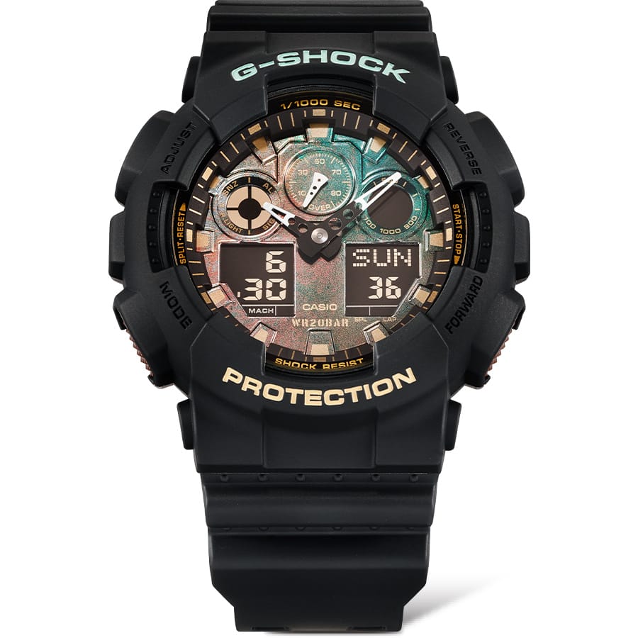 G-Shock Duo Black and Rust Dial Color - GA100RC-1A