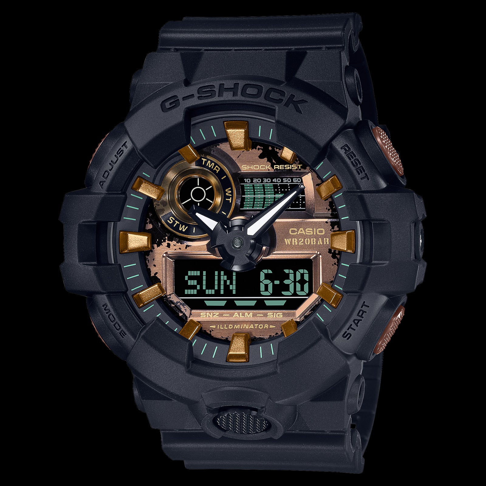 G-Shock Duo Black and Rust Dial Color - GA700RC-1A