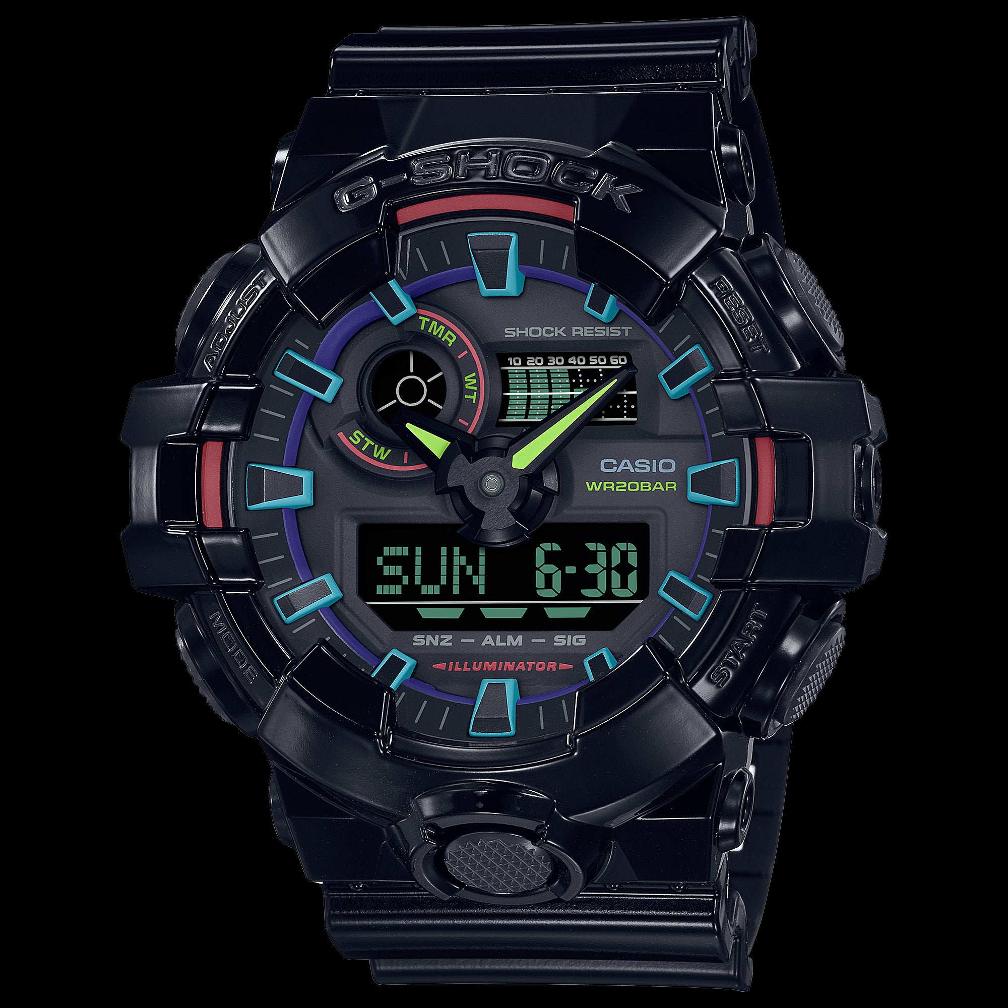 G-Shock Duo Gamers RGB Dial Color - GA700RGB-1A