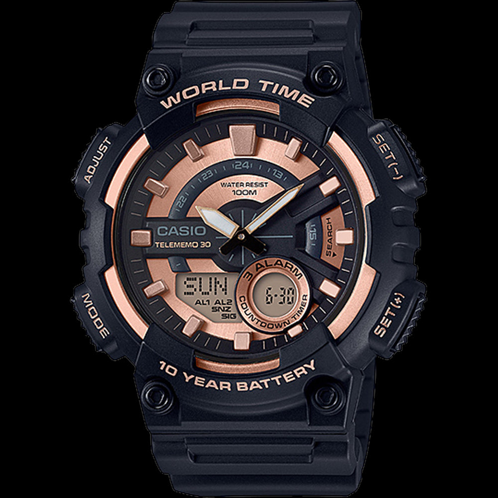 Casio Digital Black Resin Band Watch AEQ110W-1A3