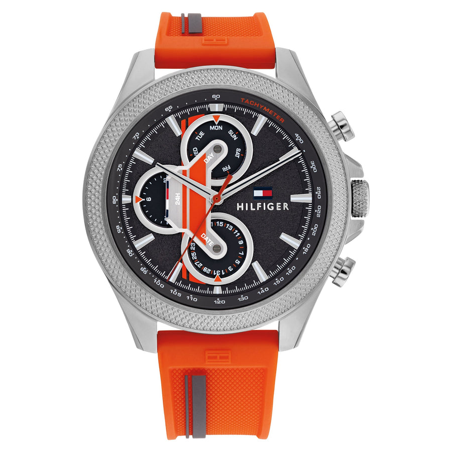 Tommy Hilfiger Multi-Colour Silicone Grey Dial Multi-function Men&#39;s Watch