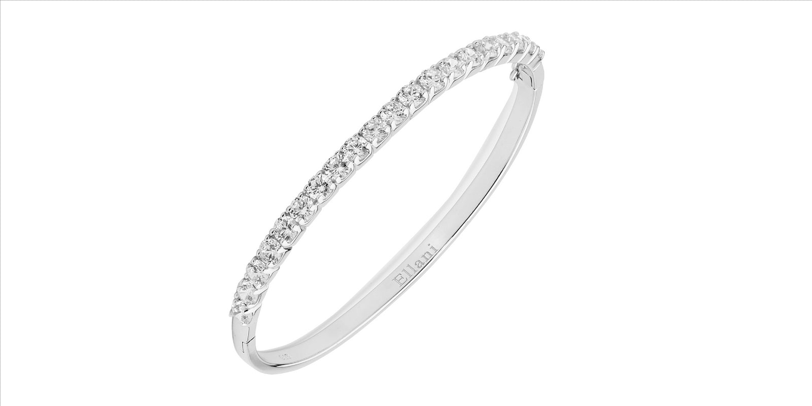 Ellani Cubic Zirconia Bangle in Silver