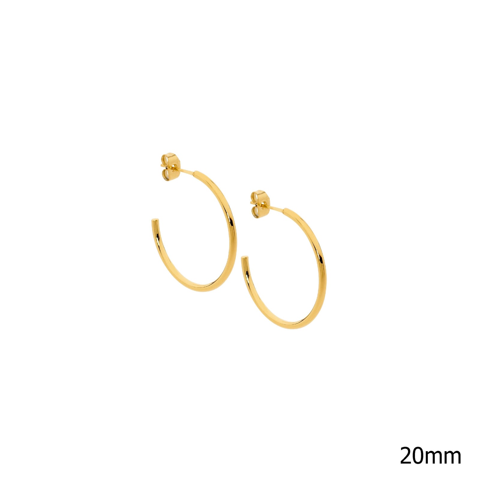 Ellani Gold Plated 20mm Hoop Earrings