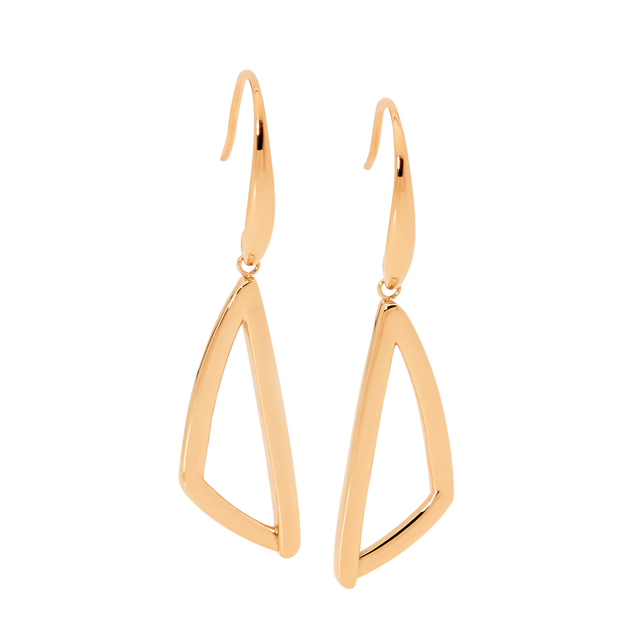 Ellani Sterling Silver Open Triangle Drop Earrings