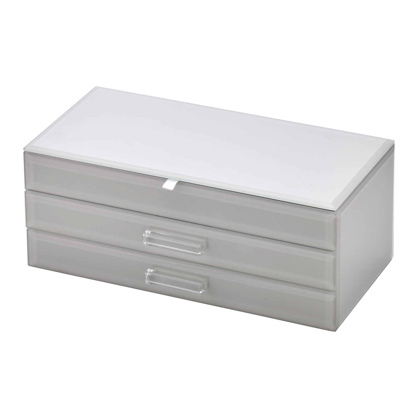 Gabriella Large Cool Grey Glass Jewellery Box