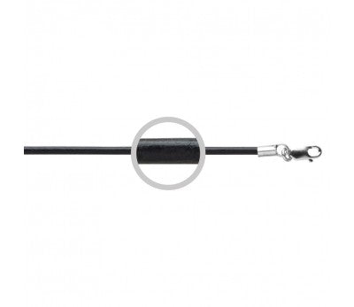 Black Leather 2mm Neck with Sterling Silver Clasp