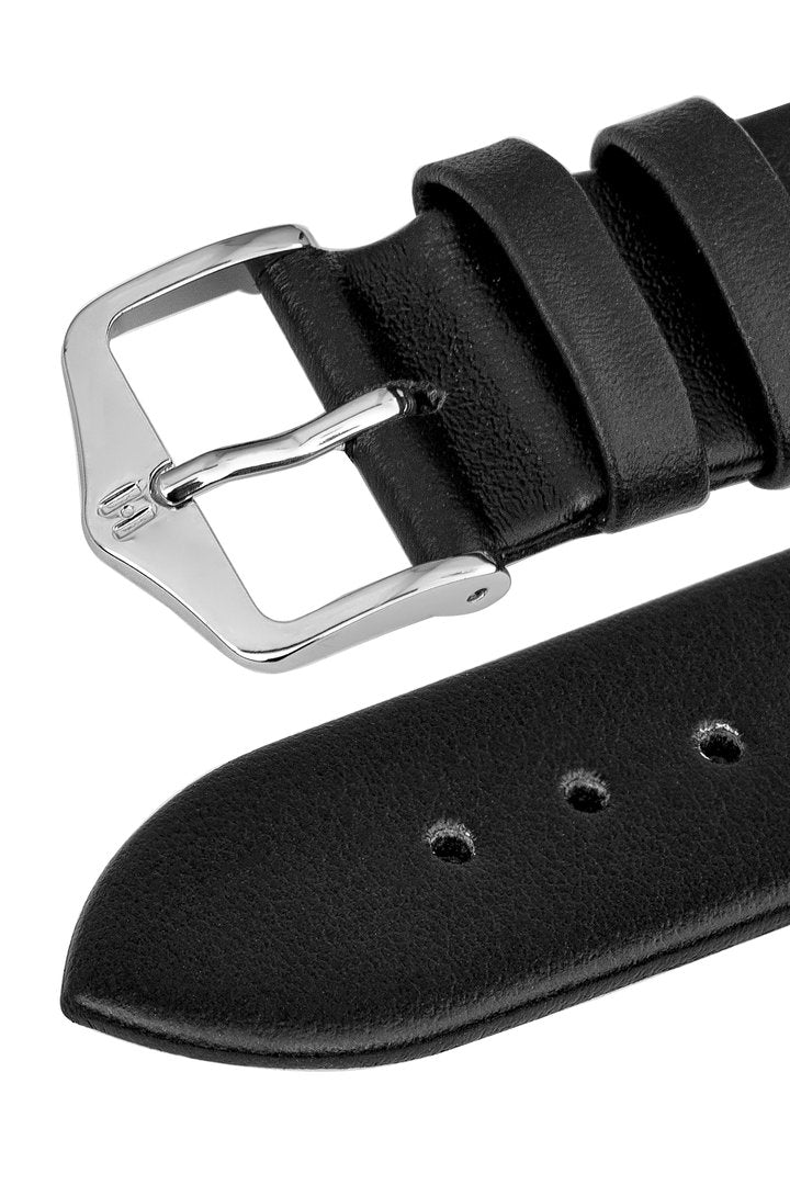 Hirsch Toronto XL Black Strap & Silver Buckle 24mm