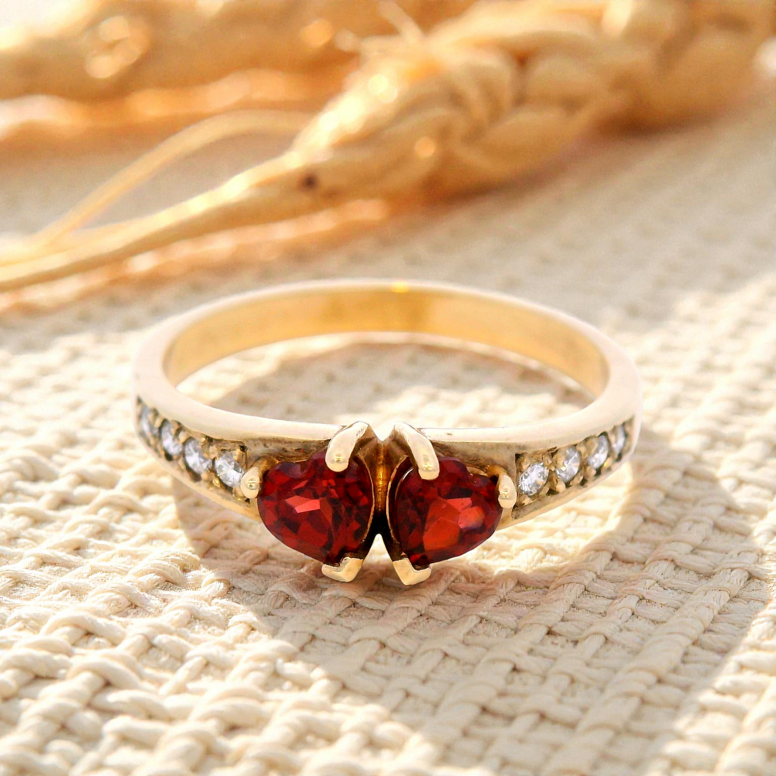 Hanh Finished Garnet And Diamond Dress Ring