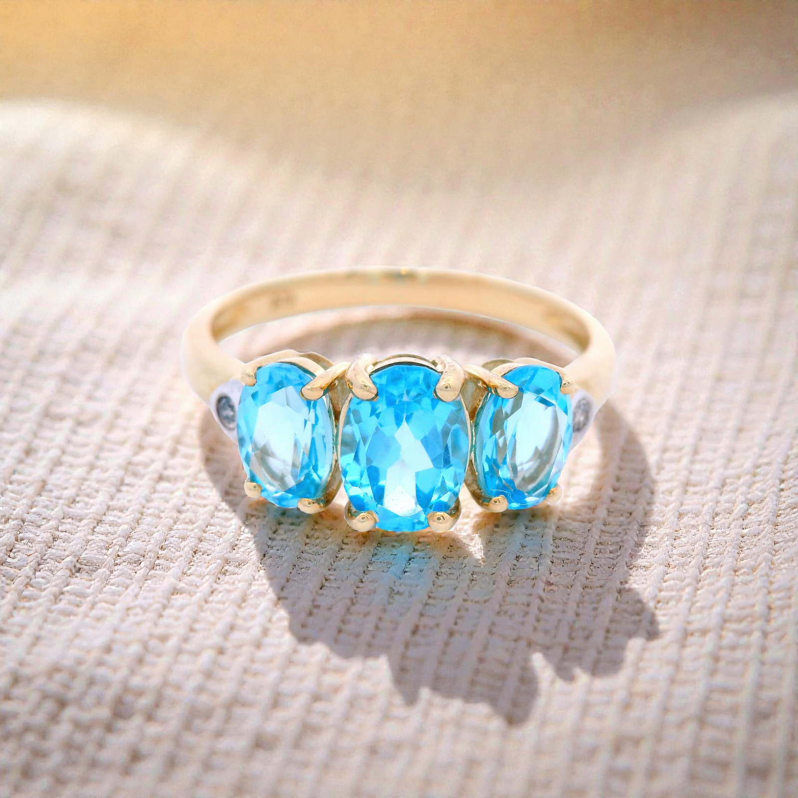 Blue Topaz and Diamond Dress Ring