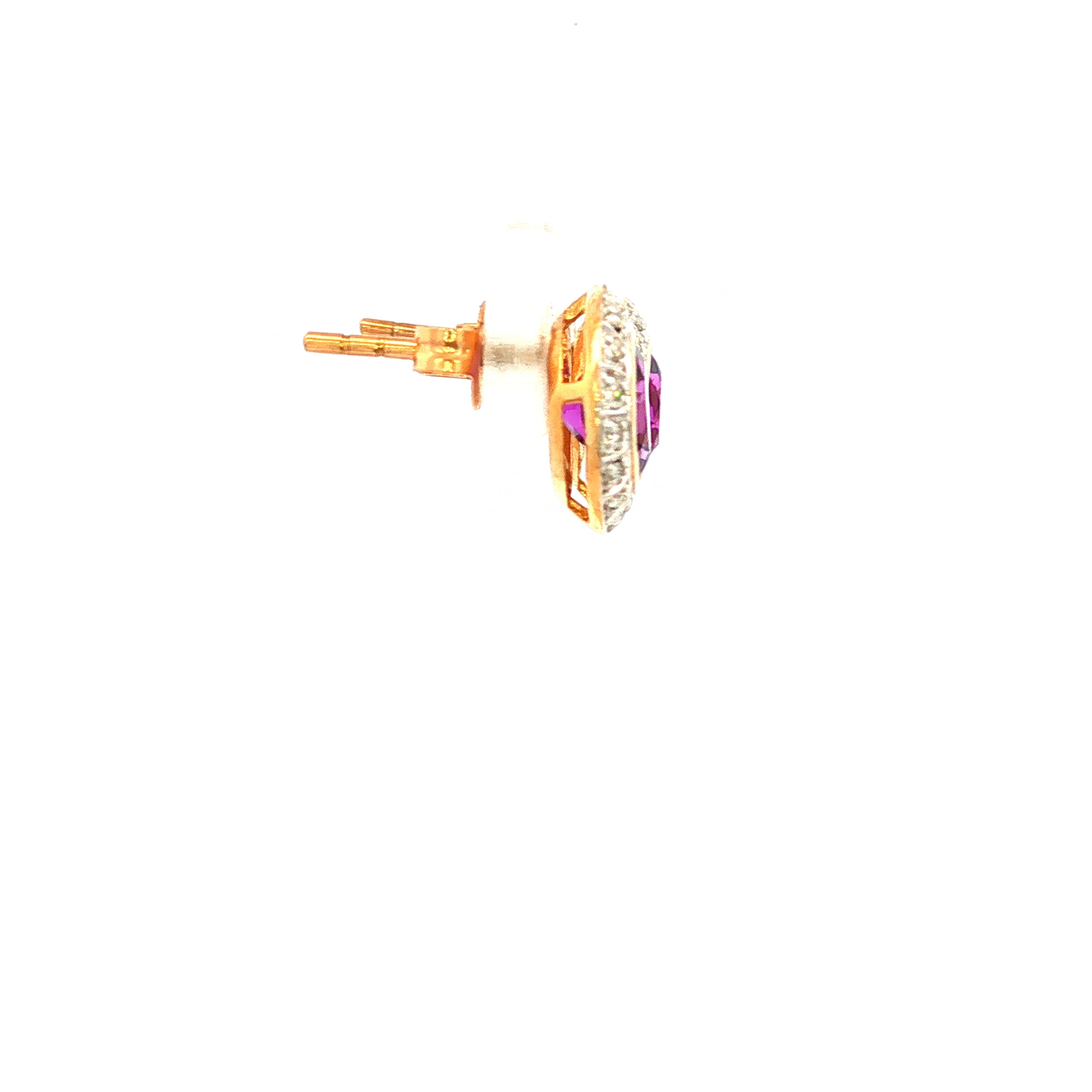 Diamond & Amethyst Frame Earrings