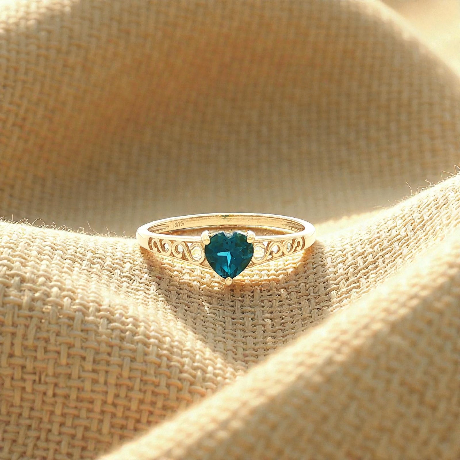 London Blue Topaz Ring in Yellow Gold