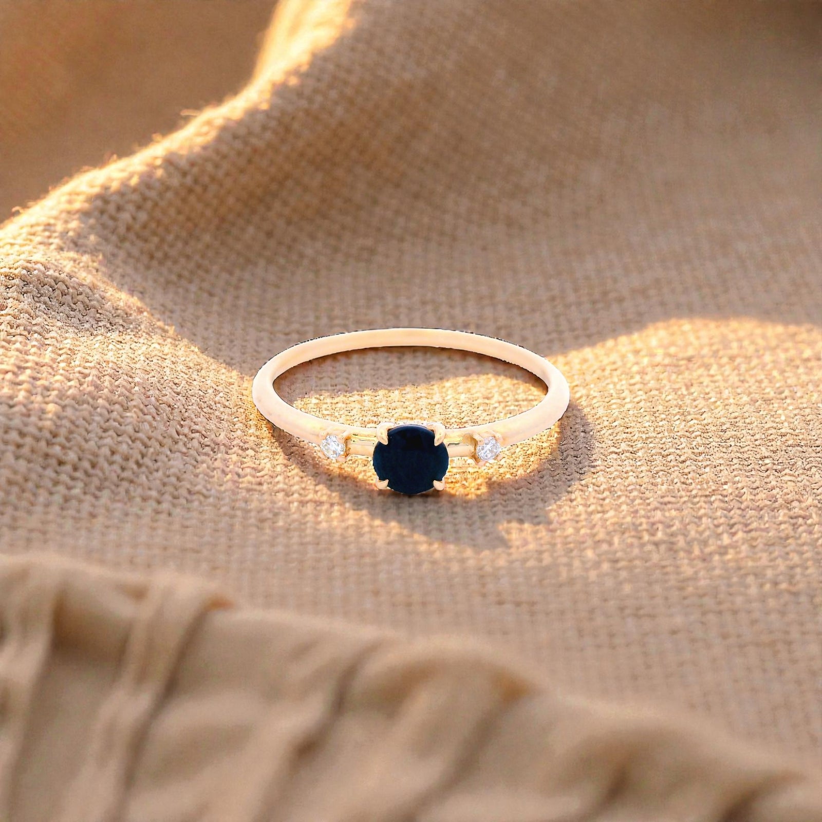 Sapphire-D & Diamond in 9ct Yellow Gold