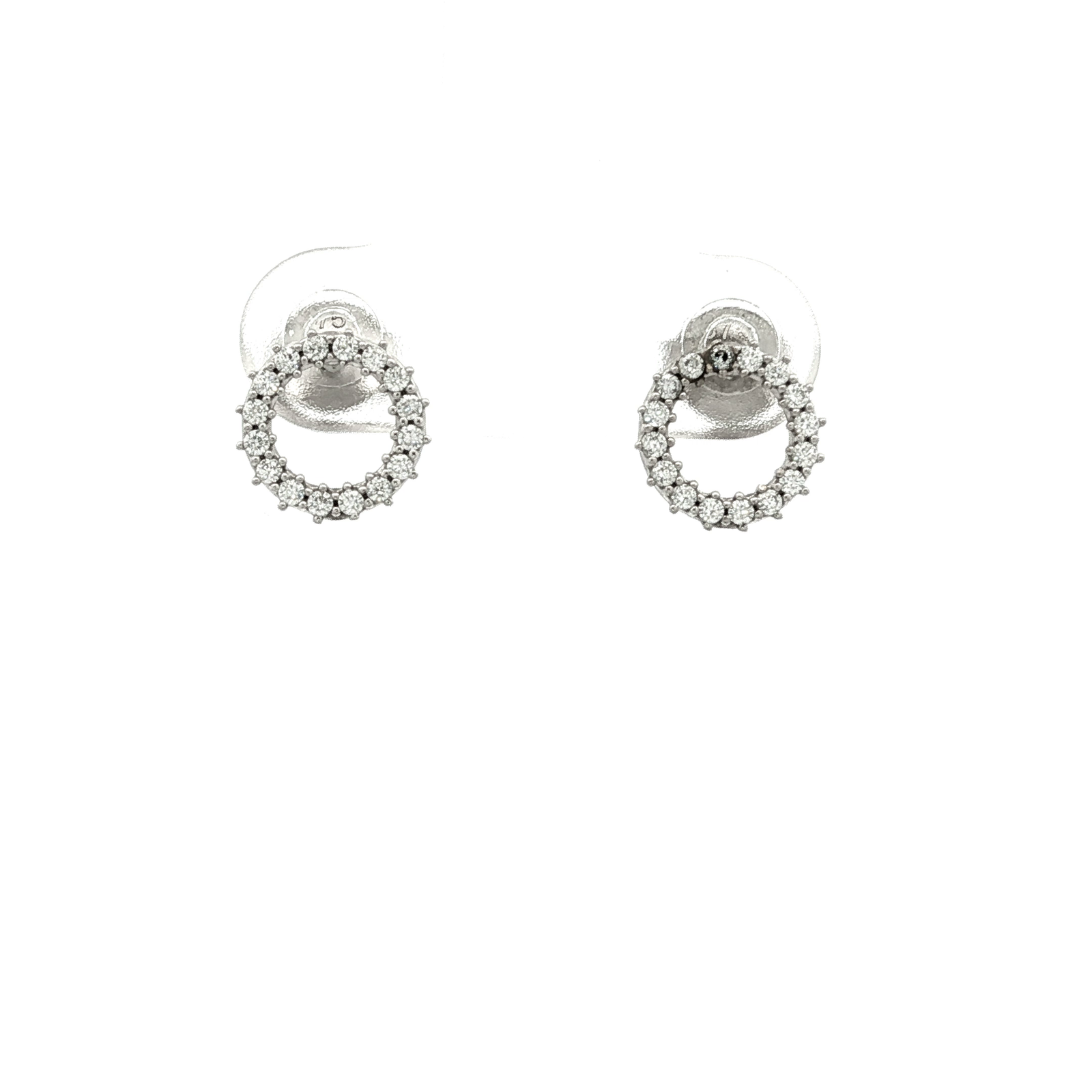 Open Circle Stud in White Gold