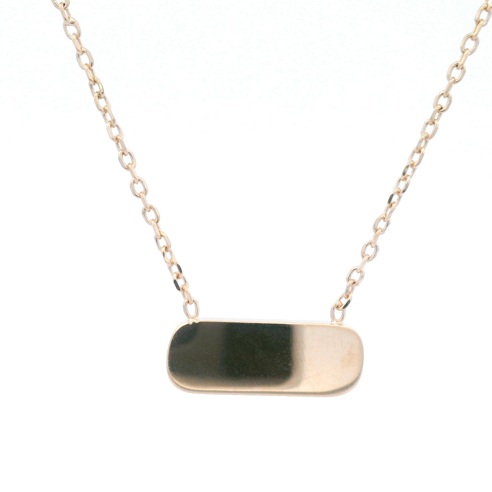 Yellow Gold Plated Alloy Rectangle Necklet