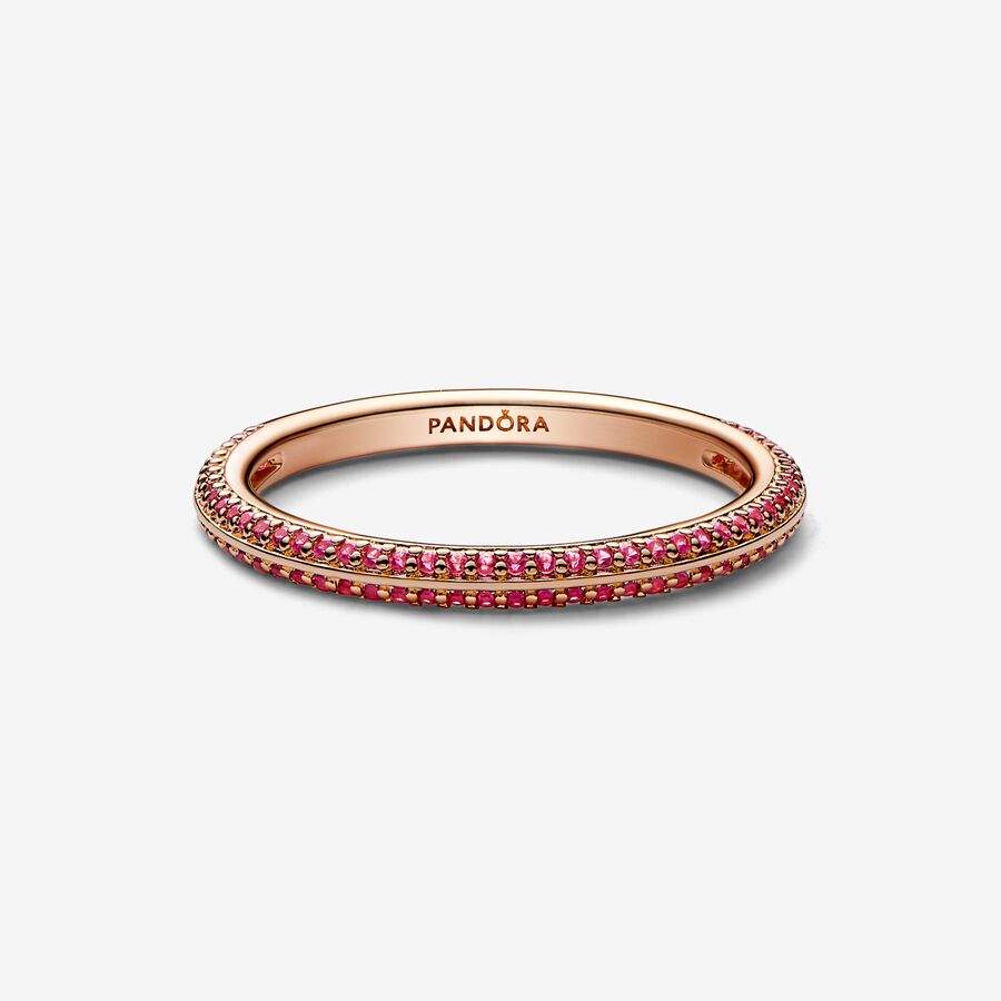 14k Rose gold-plated ring with synthetic ruby