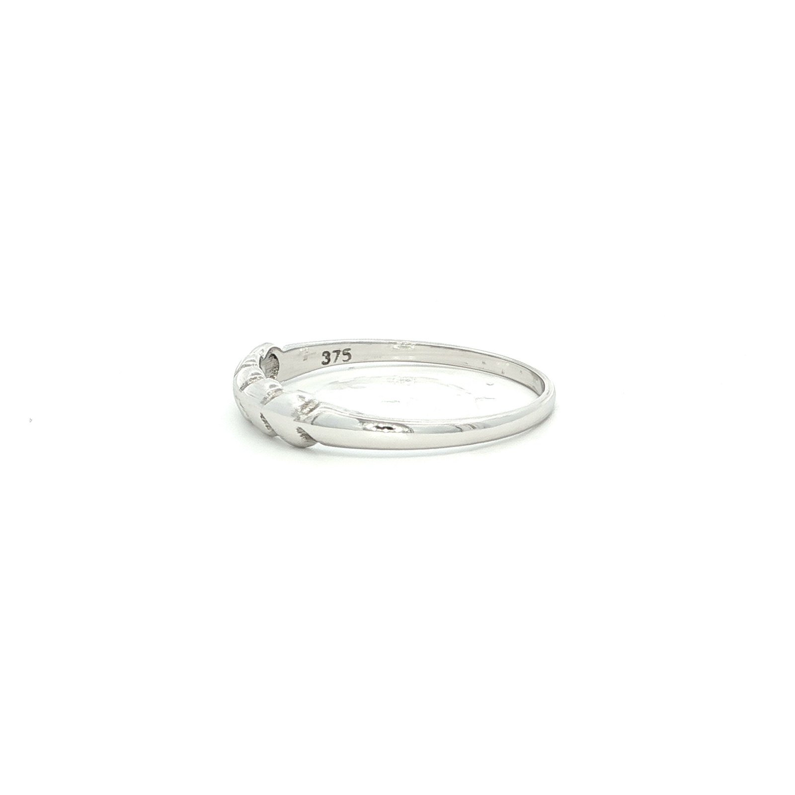 Solid Heart Dress Ring in White Gold