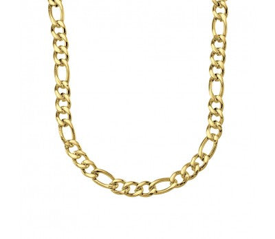 Blaze Stainless Steel Gold Figaro Link Chain