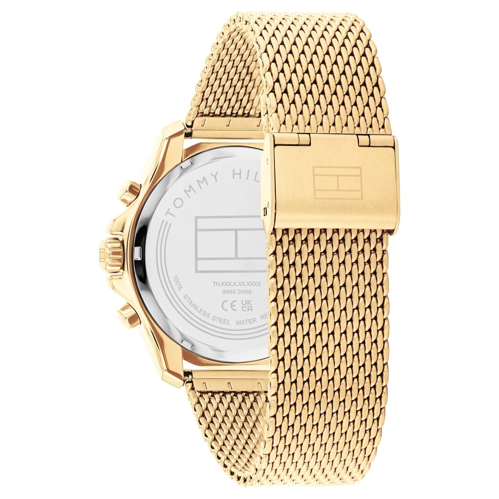 Tommy Hilfiger Gold Steel Mesh Green Dial Multi-function Men's Watch