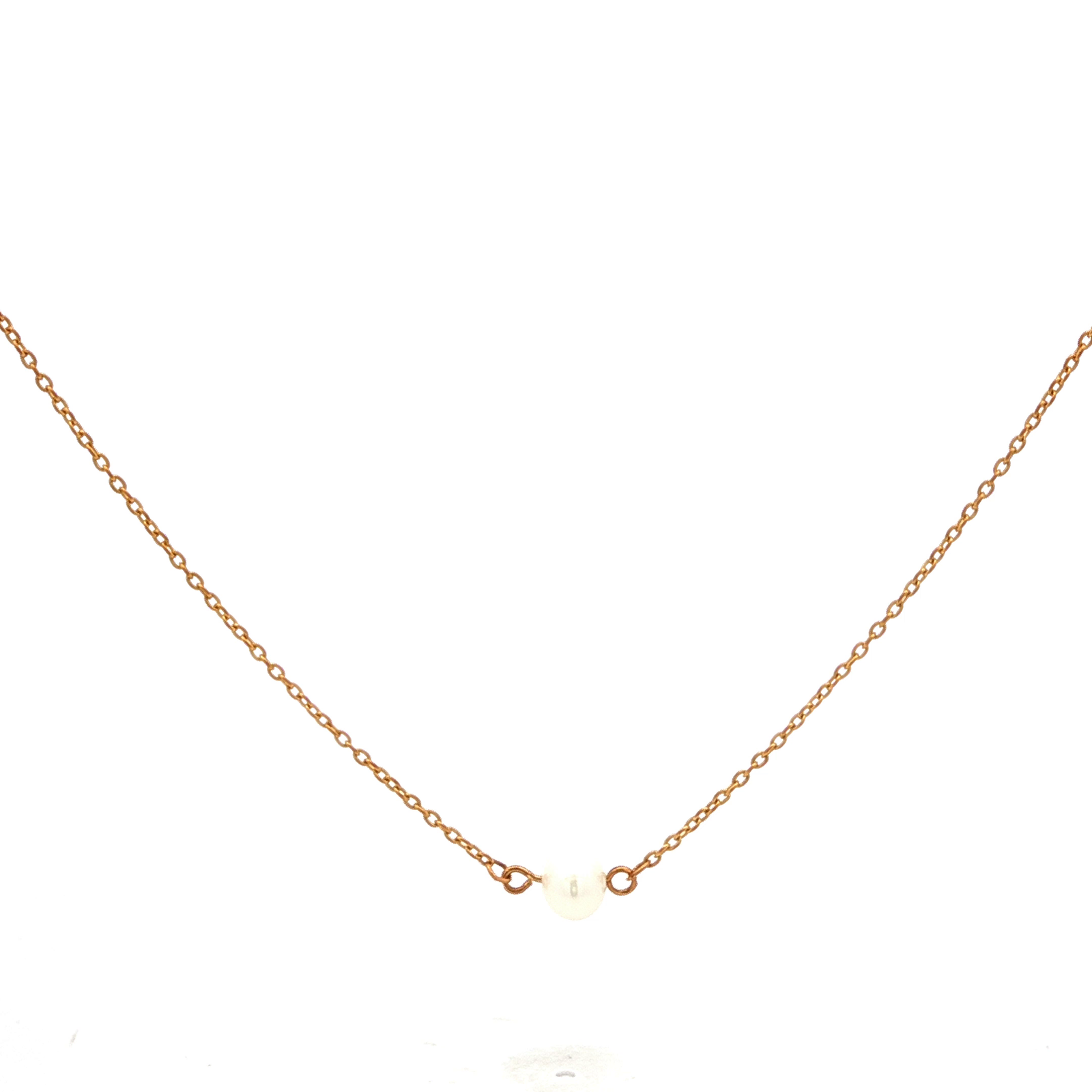 Freshwater Ball Pearl Necklet in Yellow Gold