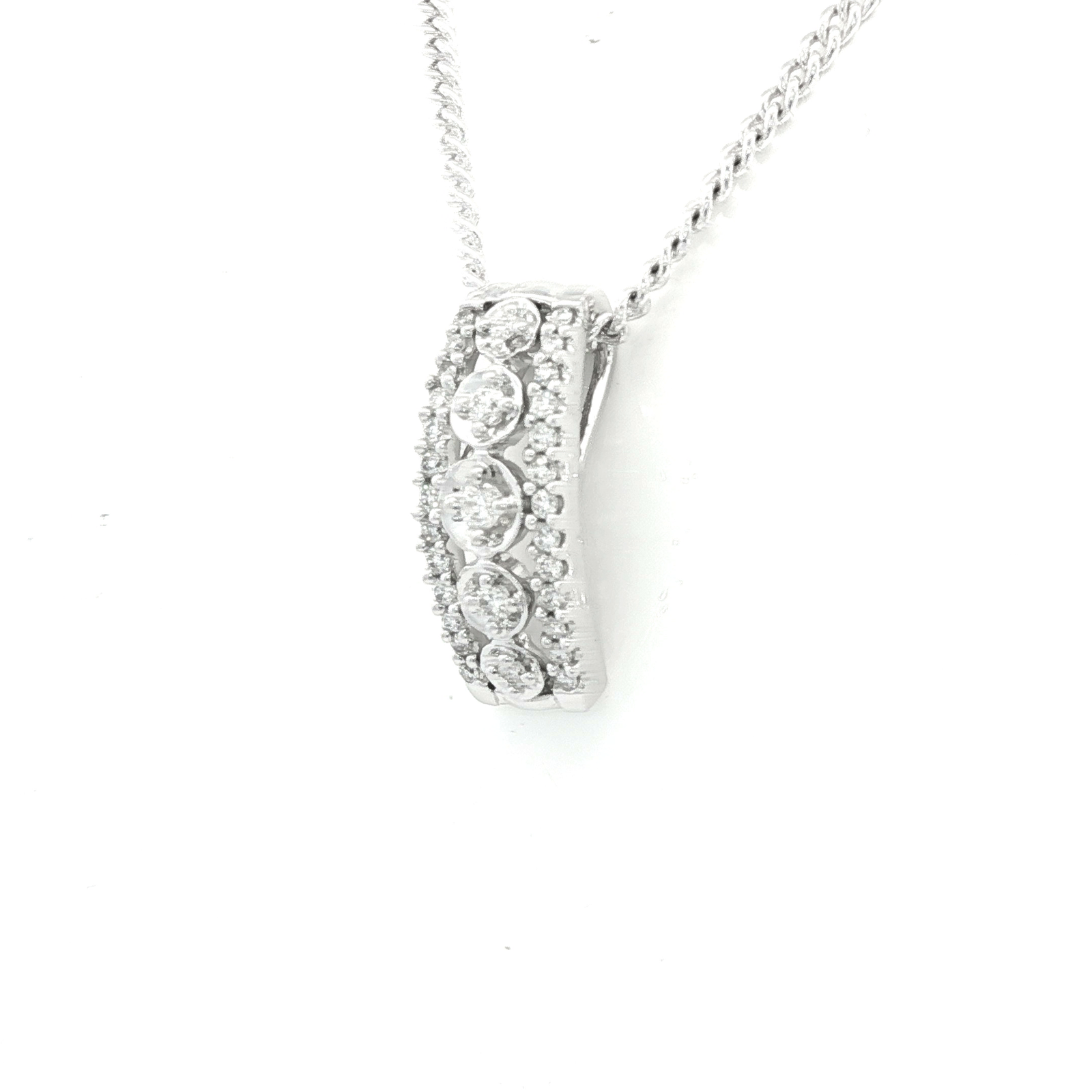 Art Deco Style Diamond Pendant in White Gold