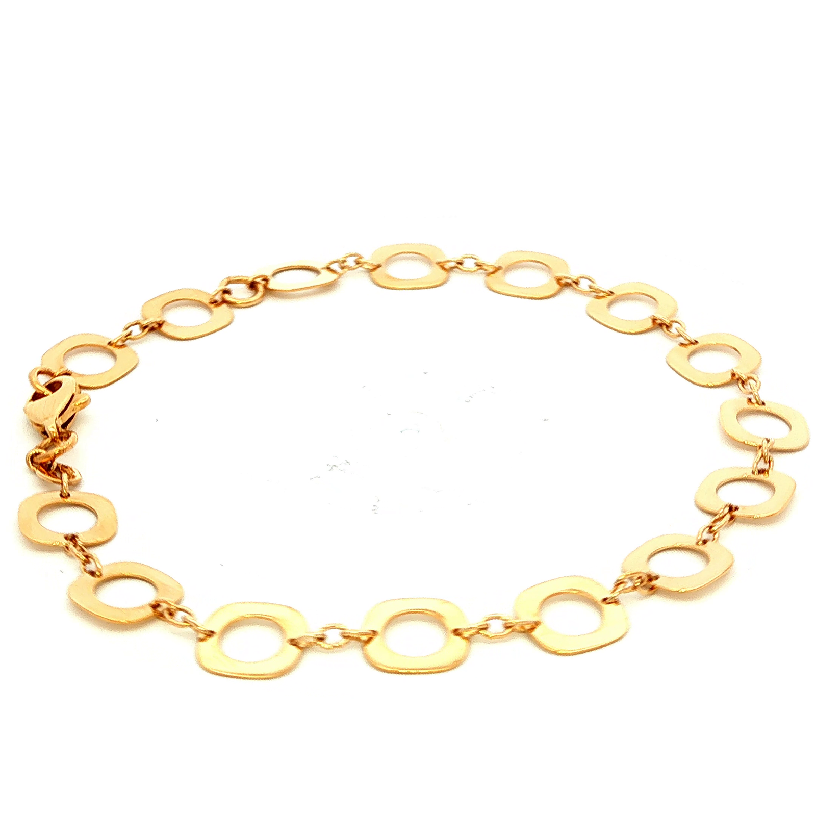 Square Circle Link Bracelet in Yellow Gold