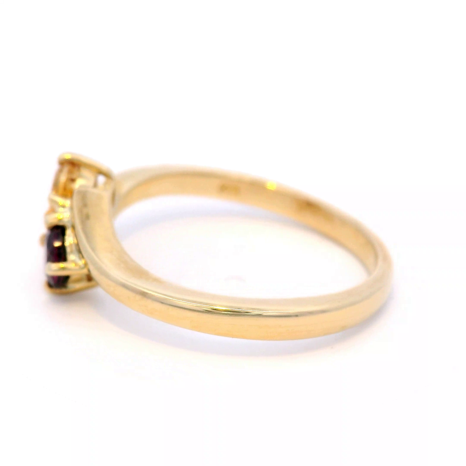Citrine and Rhodonite Garnet in Yellow Gold Dress Ring