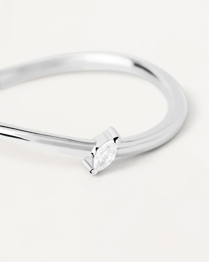 PDPaola Silver Leaf Ring Size 12