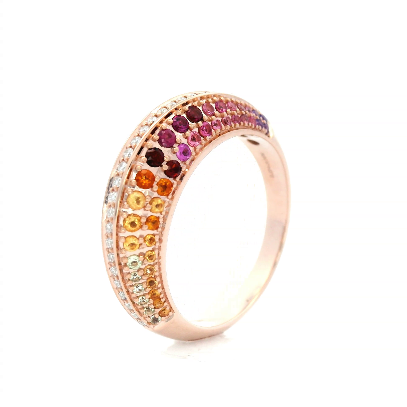Natural Gemstone and Diamond Dress Ring set in Rose Gold