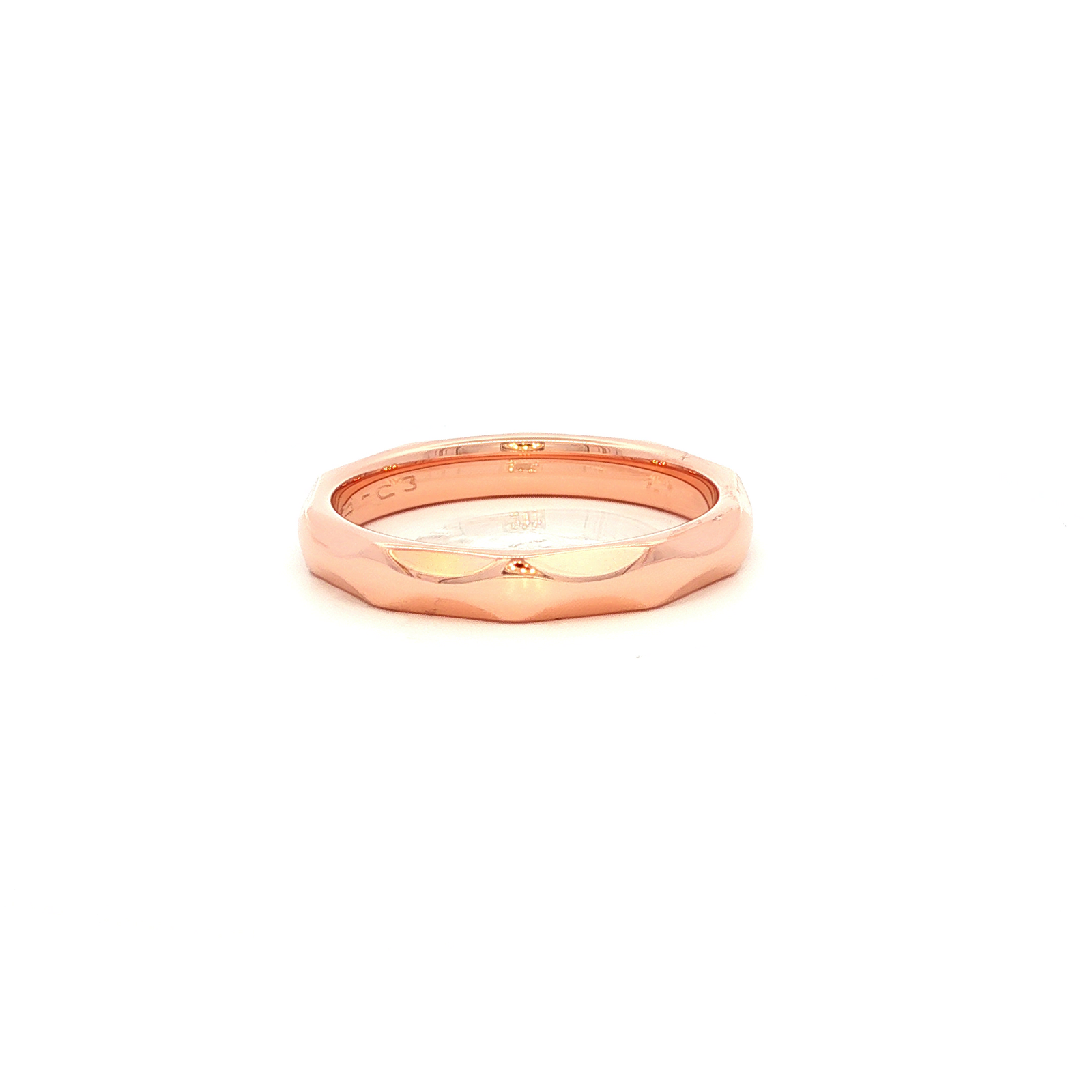 Wave Patterned Wedding Ring in Rose Gold