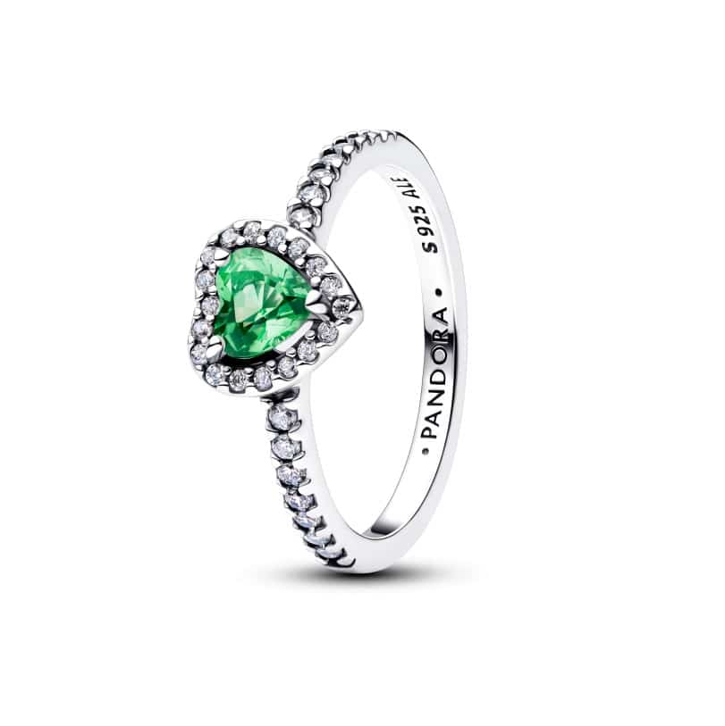 Pandora Elevated Mint Green Heart Ring