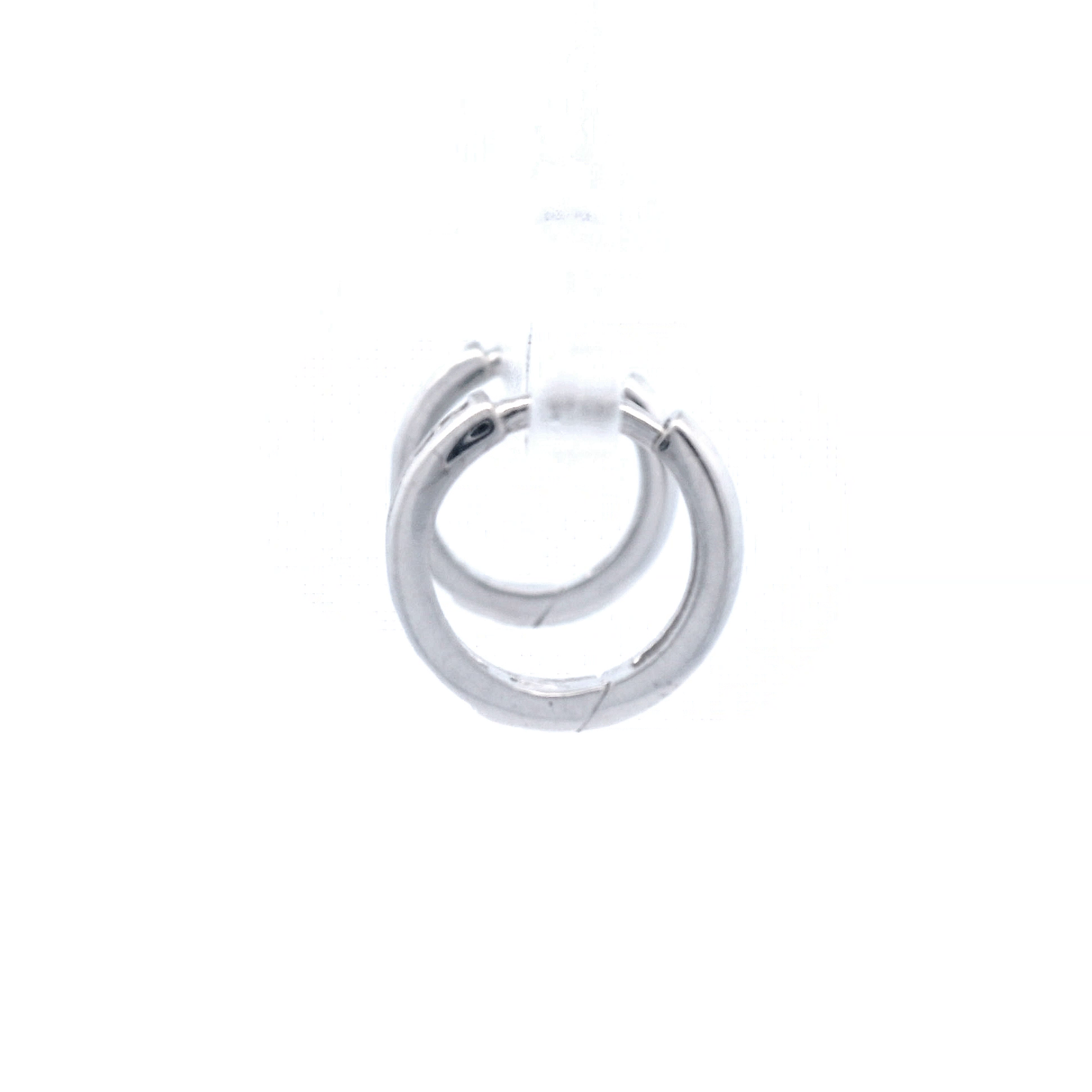 9 Carat White Gold Cubic Zirconia Set Mini Plain Huggie