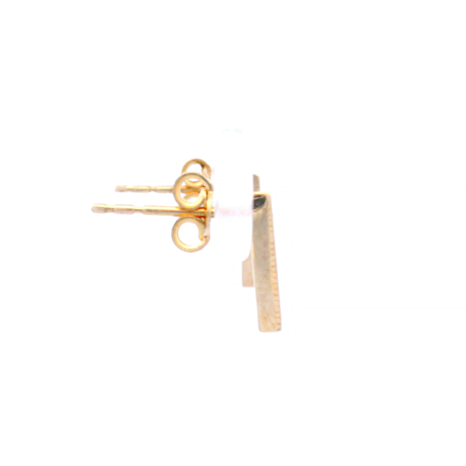 Yellow Gold Bar Earrings with Cubic Zirconia