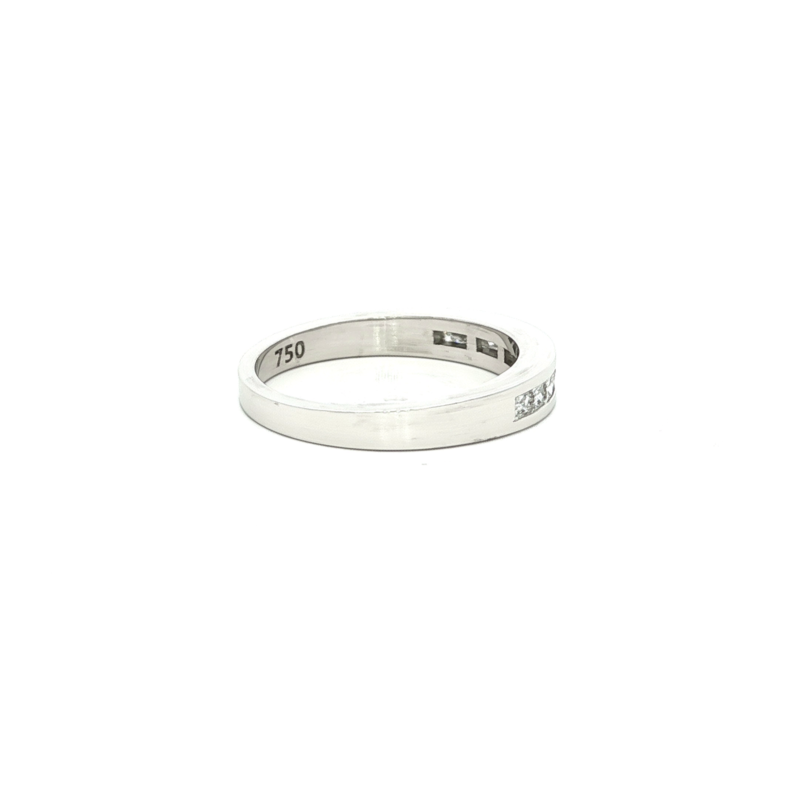 Curved Princess Diamond Dress Ring in White Gold