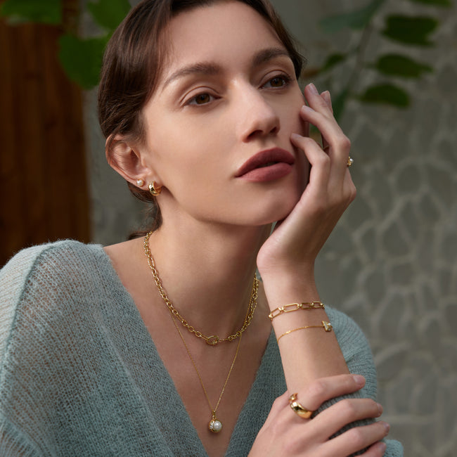 Ania Haie Gold Sparkle Chubby Huggie Hoop Earrings