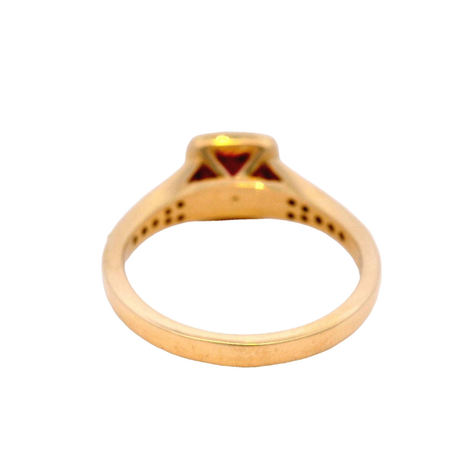 Ruby and Diamond Halo Set Ring in Yellow Gold