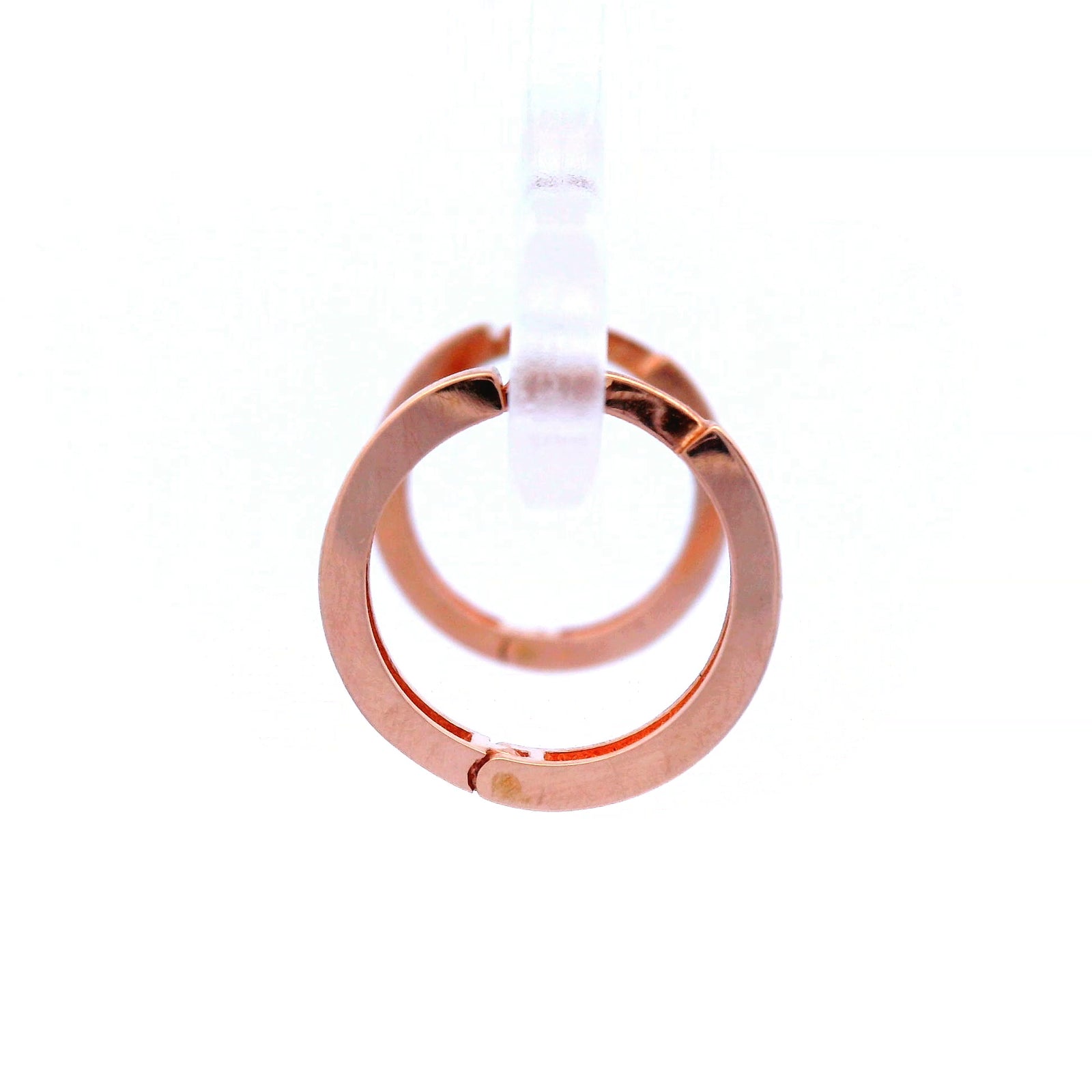 Rose Gold Cubic Zirconia Set Square Tube Huggies