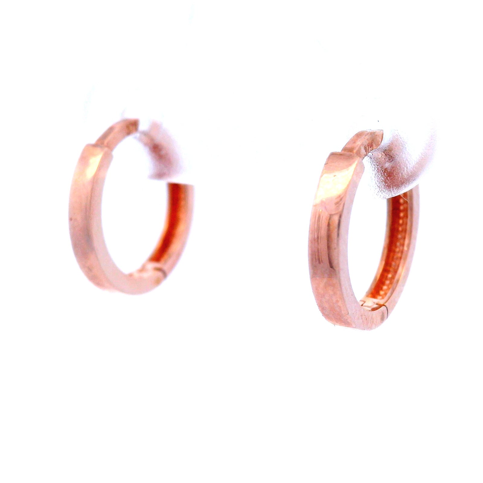Rose Gold Cubic Zirconia Set Square Tube Huggies