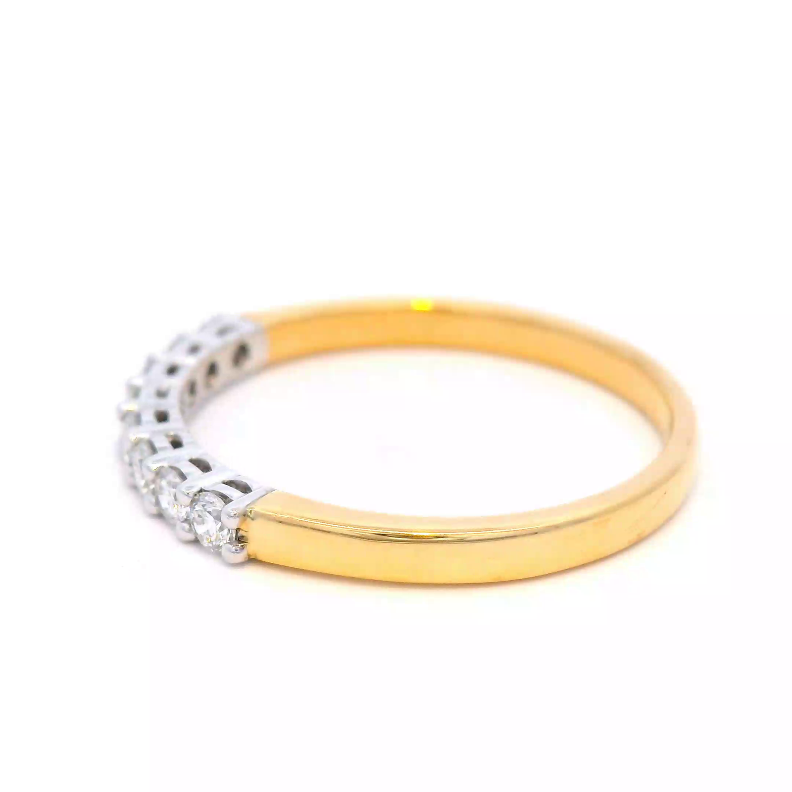 Diamond Claw Set Wedder in 18ct Two-Tone Gold