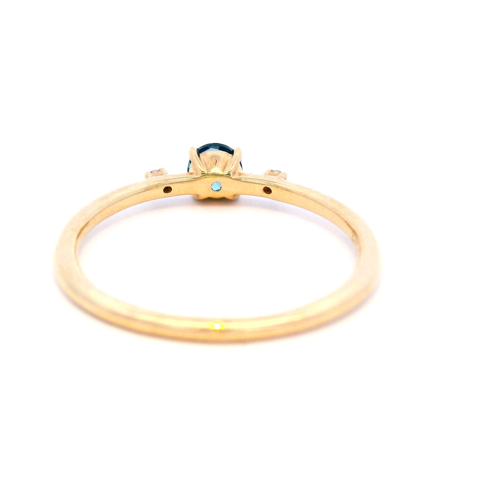 London Blue Topaz and Diamond Ring in 9ct Yellow Gold