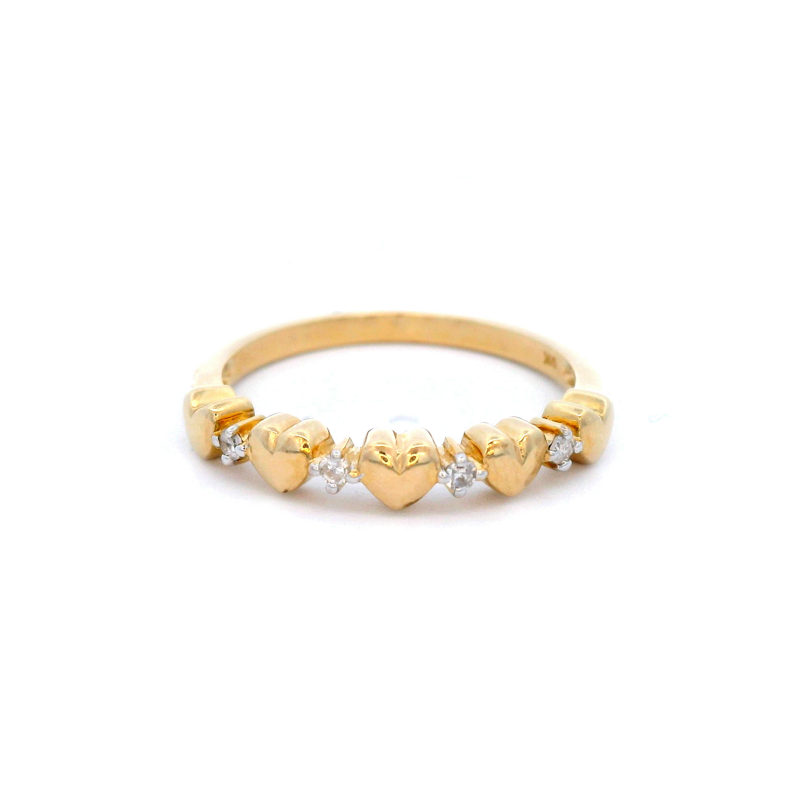 Diamond Heart Ring in Yellow Gold