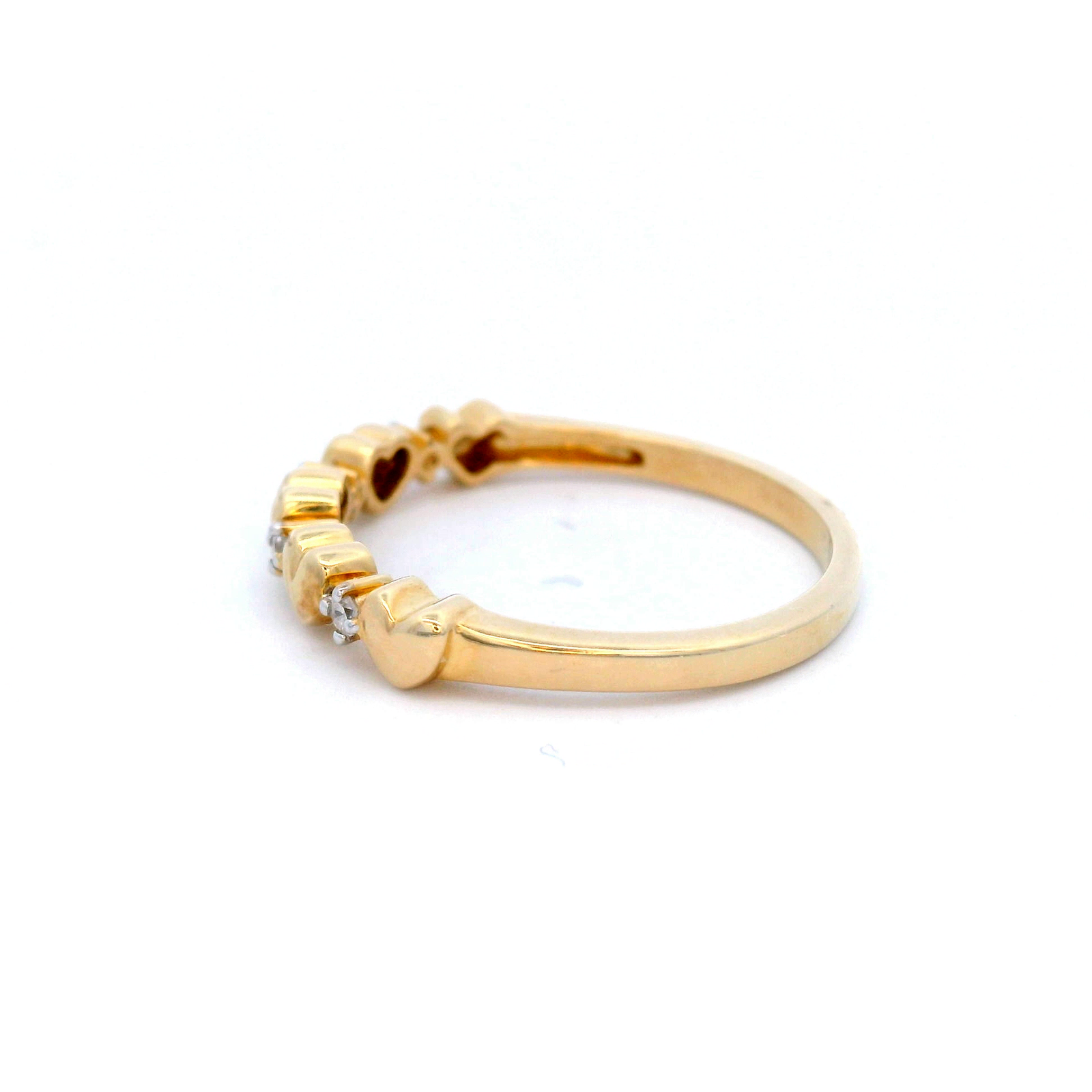 Diamond Heart Ring in Yellow Gold