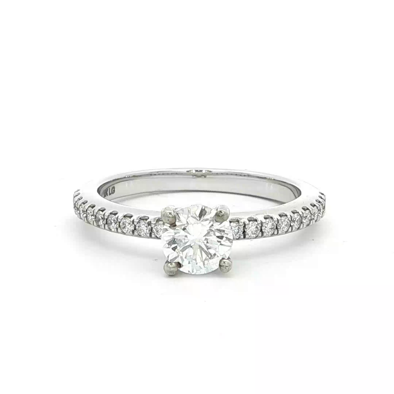 Diamond Solitaire Engagement Ring in White Gold