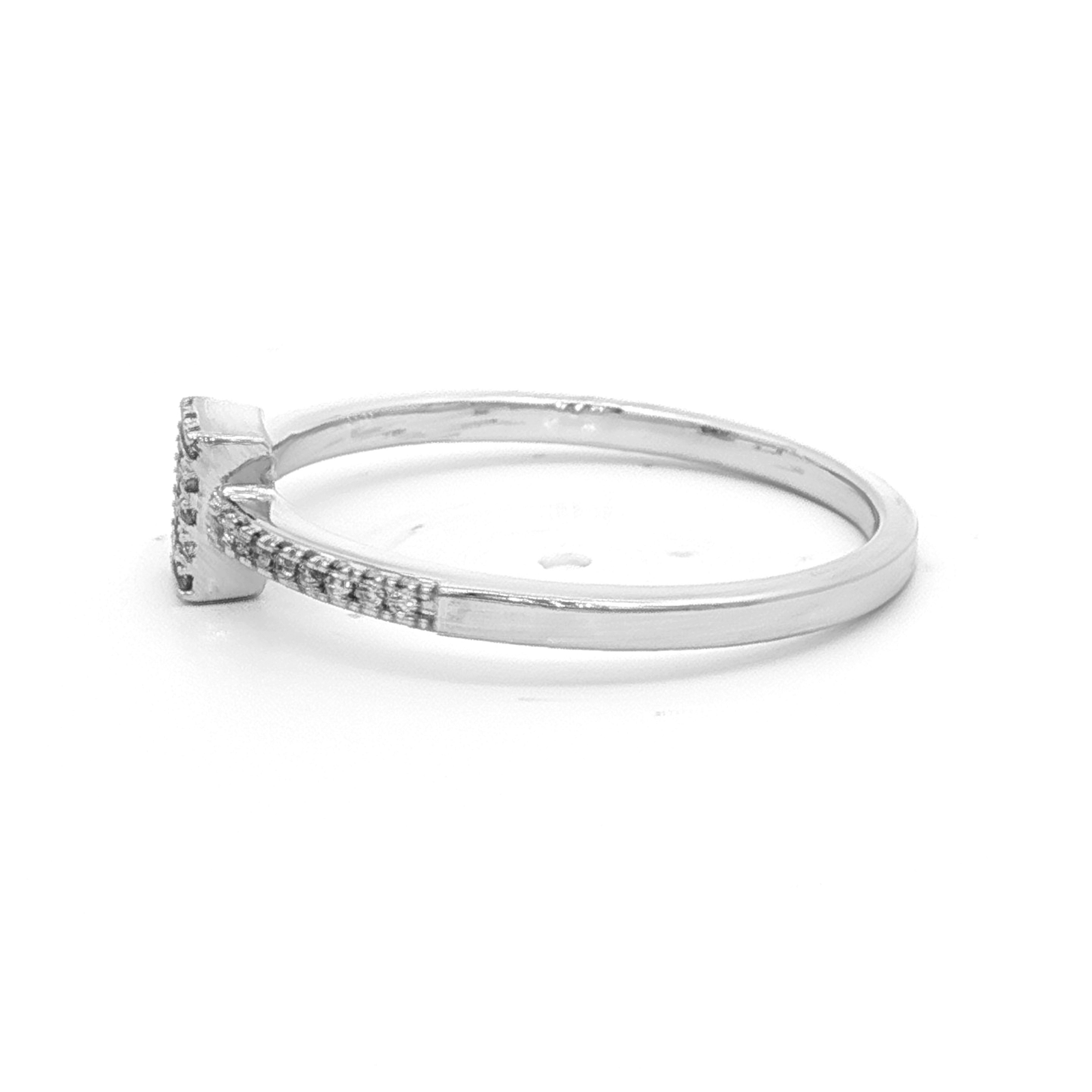 Baguette & Round Diamond Dress Ring Set in White Gold