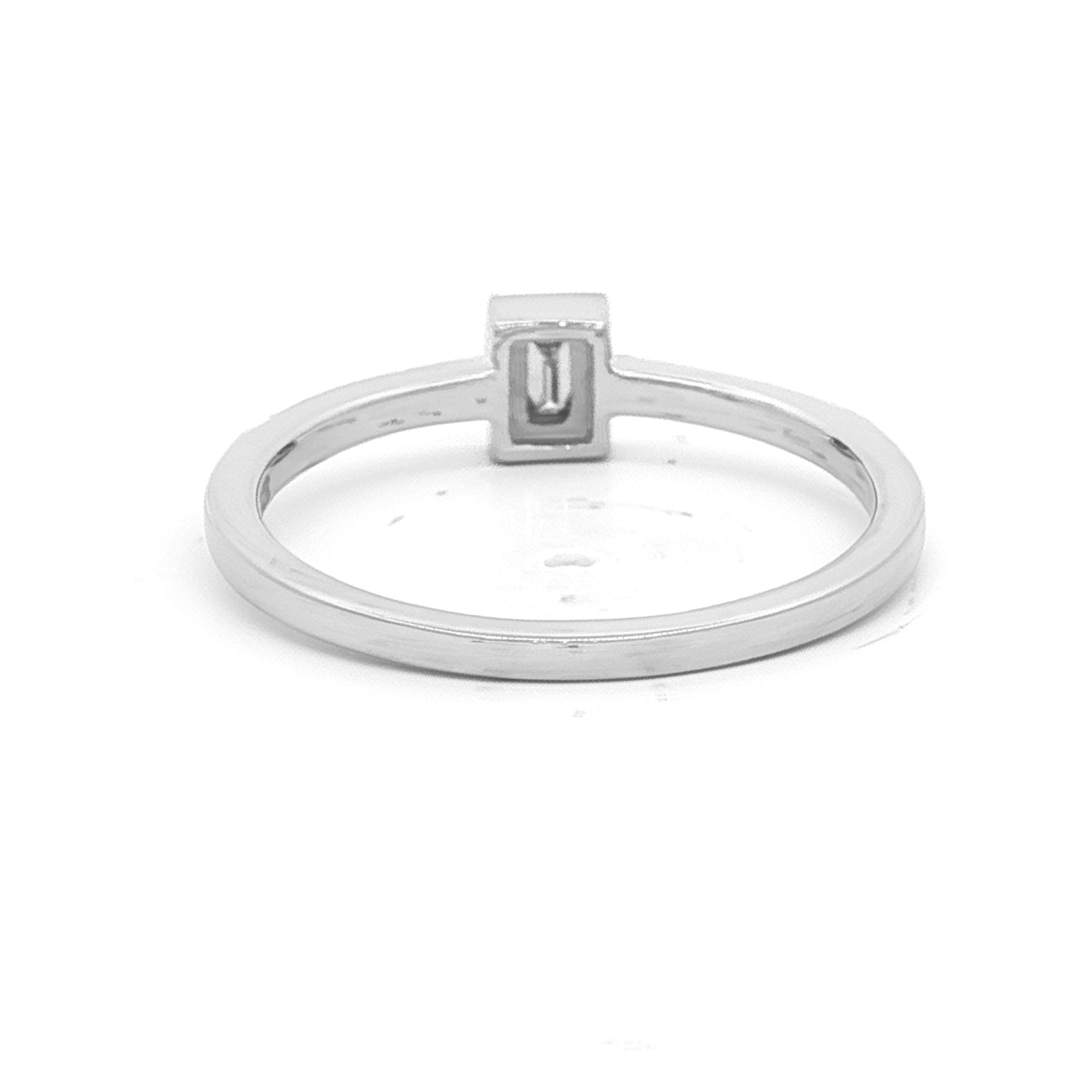 Baguette & Round Diamond Dress Ring Set in White Gold