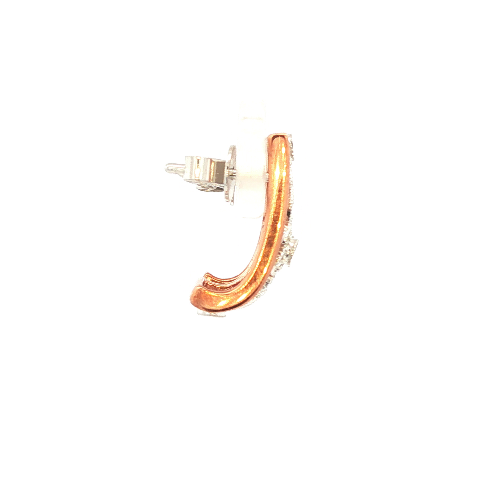 Diamond Set Filigree Earrings in Rose Gold